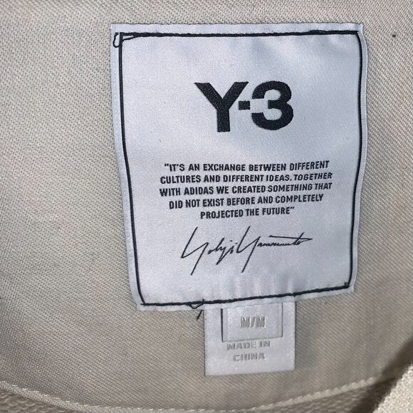 Adidas Women's Y-3 Logo Sweatshirt Size M Ecru Loose Fit Yohji Yamamoto Tailored - Picture 6 of 9